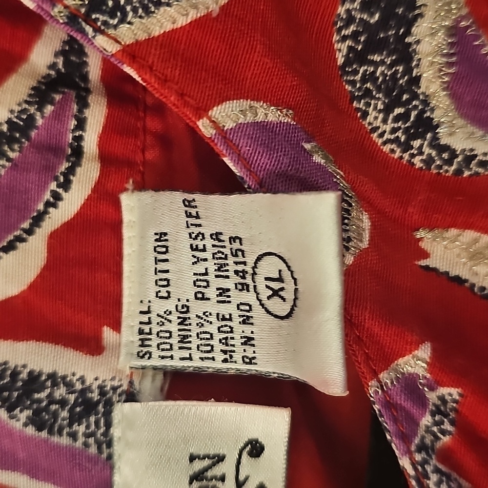 Embroidered Colorful Abstract Patterned Crop Jack… - image 4